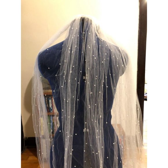 Bridal Veil - 2 Tier Cathedral Length with Swiss Dot detail main image 6